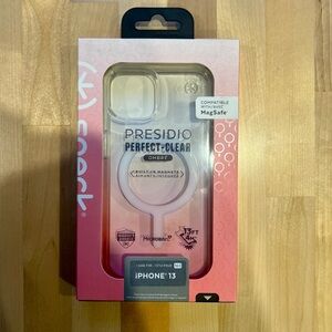 Speck Presidio Perfect-Clear Ombre Case for iPhone 13 - Pink and White